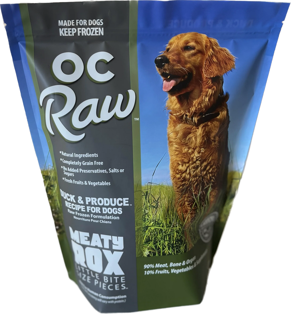 OC Raw Frozen Duck & Produce | Meaty Rox 3lbs