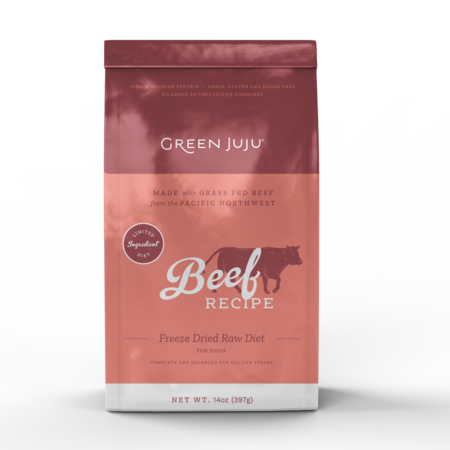 Green Juju Dog Food FD Raw Diet Beef 14 oz