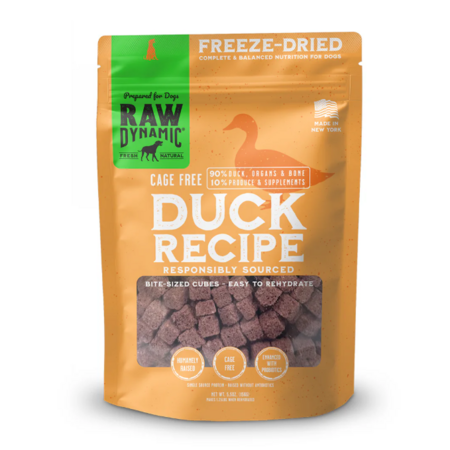 Raw Dynamic Dog Food Freeze Dried Duck 14 oz