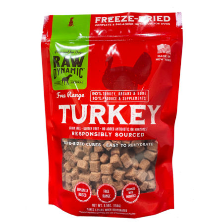 Raw Dynamic Dog Food Freeze Dried Turkey 5.5 oz