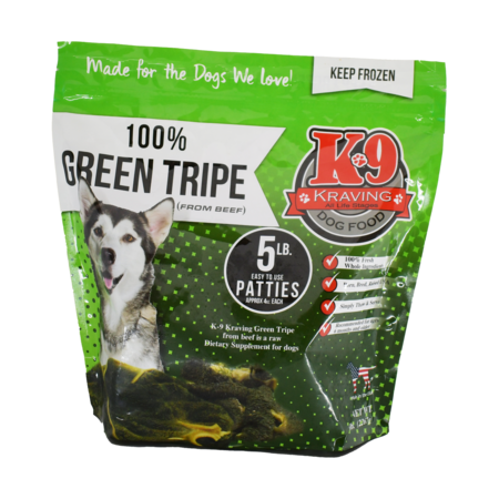 K9 Kraving Dog Frozen Green Tripe 5# Patties