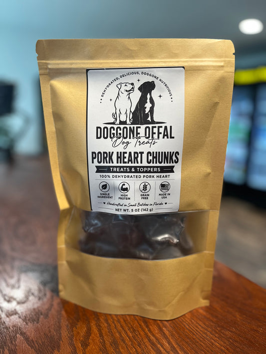 Doggone Offal Pork Heart Chunk Treats 5oz.