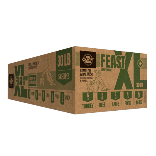 Big Country Raw Dog Frozen XL Feast Bulk 30# (6#T, 6#B, 6#P, 6#D,6#L)