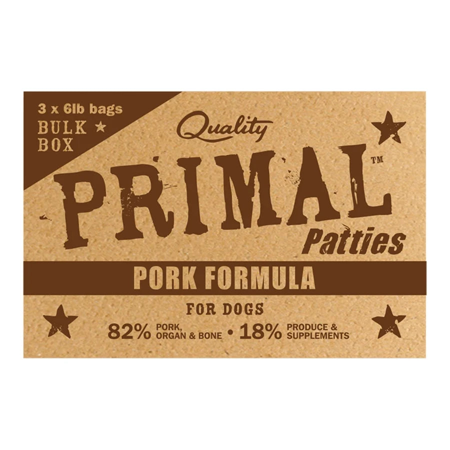 Primal Frozen Patties Pork 18lbs