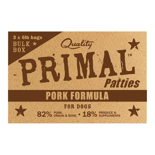 Primal Frozen Patties Pork 18lbs